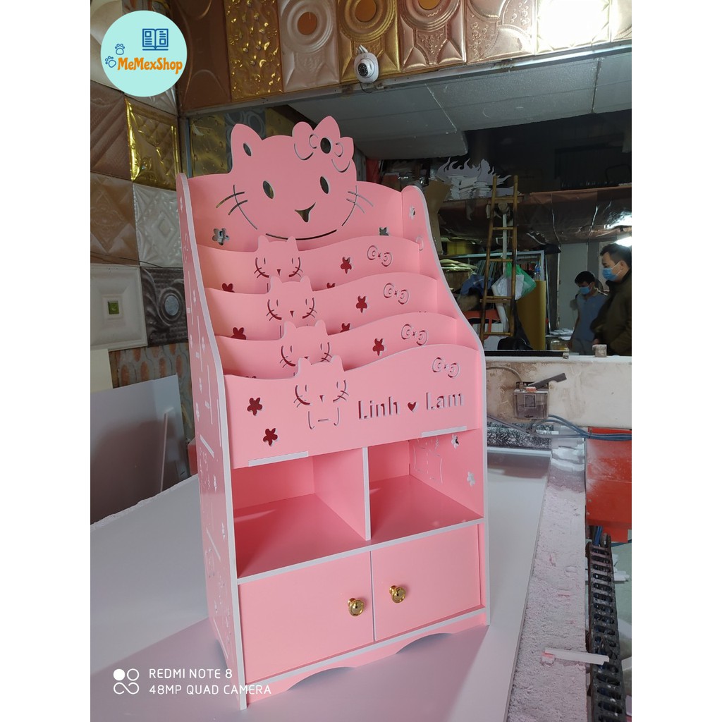 Kệ sách Kitty Tủ cho bé PVC Formex full bộ kèm vít bắt chắc chắn