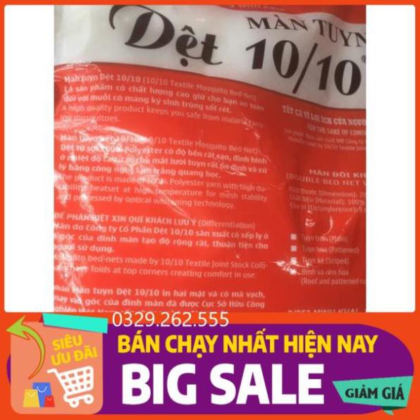 (FreeShip) Màn tuyn xuất khẩu dệt 10/10 chính hãng (1m2,1m6,1m8,2m2)