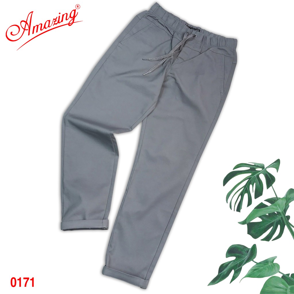 Quần Baggy nam Amazing, chất liệu kaki co giãn, form suông, lưng chun, phong cách Unisex, tôn dáng đẹp, trẻ trung