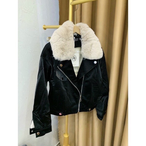 ❇ÁO KHOÁC DA CỔ LÔNG - MẶT TRONG LÓT LÔNG SIÊU HOT Ạ - HÀNG QC CAO CẤP