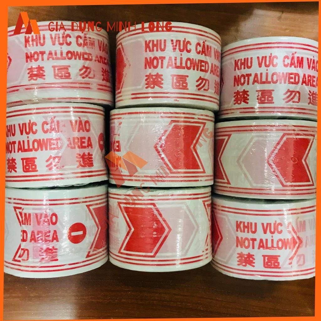 Cuộn dây rào cảnh báo khu vực cấm vào in 2 mặt loại đẹp , dây an toàn công trường, khu vực cách ly
