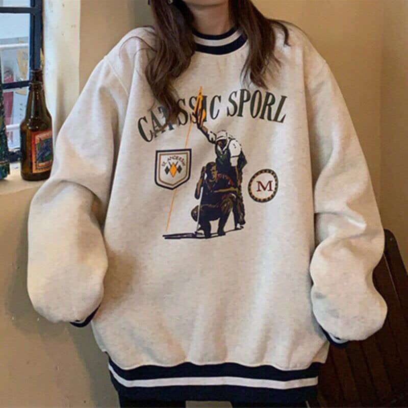 Áo Nỉ Nữ, Áo Sweater Sport Nỉ Dày Dặn Form Rộng Hàng Loại 1/ HOT HIT | BigBuy360 - bigbuy360.vn