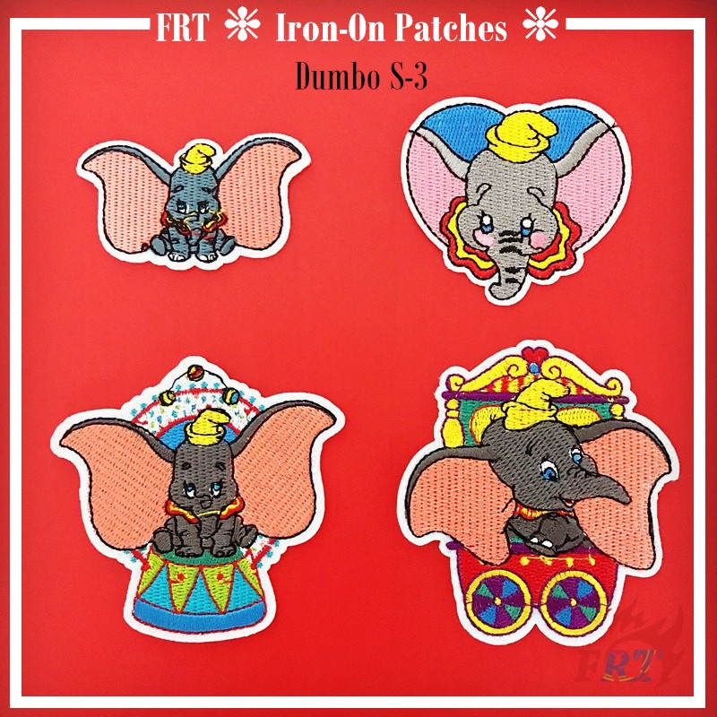 &gt; Ready Stock &lt; ☸ Disney - Dumbo S-3 Patch ☸ 1Pc Circus Elephant Diy Sew on Iron on Patch