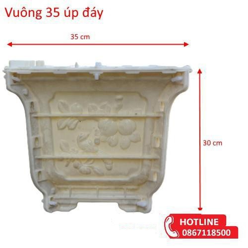 Khuôn Đúc Chậu Cảnh ABS  Vuông 33 Cao 32 cm Úp Đáy