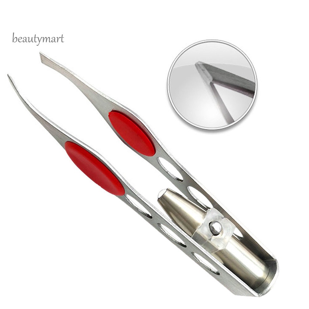 [Hàng mới về] Nhíp tỉa lông mày mini bằng thép không gỉ gắn đèn led tiện dụng