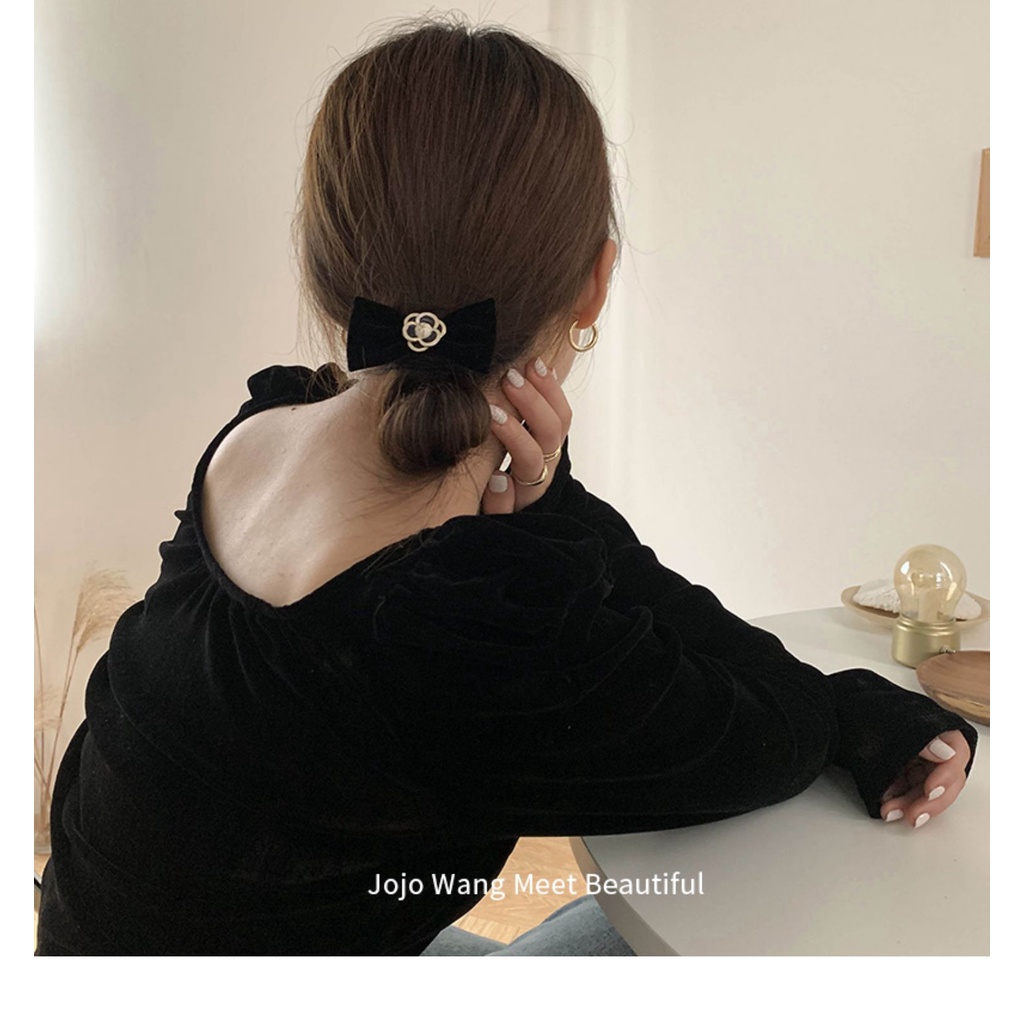 Set dây buộc tóc co giãn thắt nơ ruy băng thiết kế Hàn Quốc cho nữ