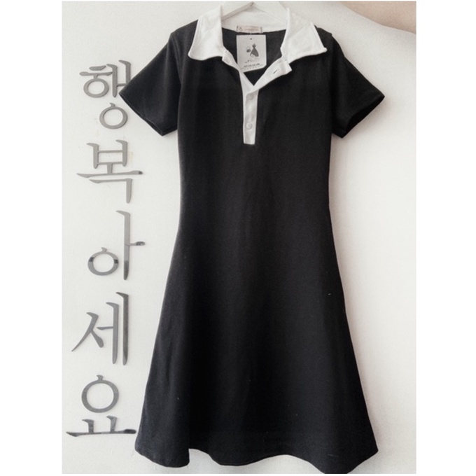 Đầm Polo có cổ Nữ Đen Váy Công Sở Trẻ Trung Thun Suông Ôm Body Thiết Kế Cao Cấp - D0049 | bear.story | BigBuy360 - bigbuy360.vn