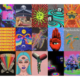 [FREESHIP EXTRA] Wall Collage dán tường trang trí decor phòng ngủ - theme Psychedelic