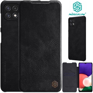 Bao da Nillkin QIN Leather Samsung Galaxy a22 4G, A22 5G có ngăn nhét thẻ cào cấp