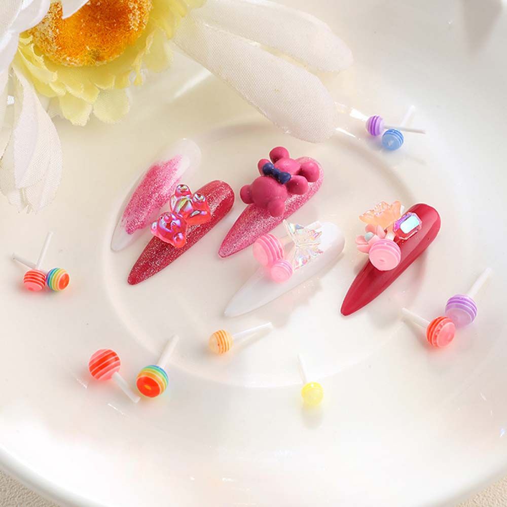 [Hàng mới về] Phụ kiện trang trí móng tay thời trang họa tiết hoạt hình 3D 7 trong 1 DIY