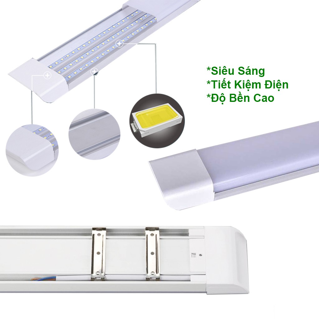 Bóng Tuýp LED Bán Nguyệt Đầu Vuông 1m2 60w Siêu Sáng Tiết Kiệm Điện