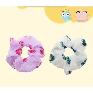 Scrunchies hoa cúc nhiều màu (dây buộc tóc vải hót trend)