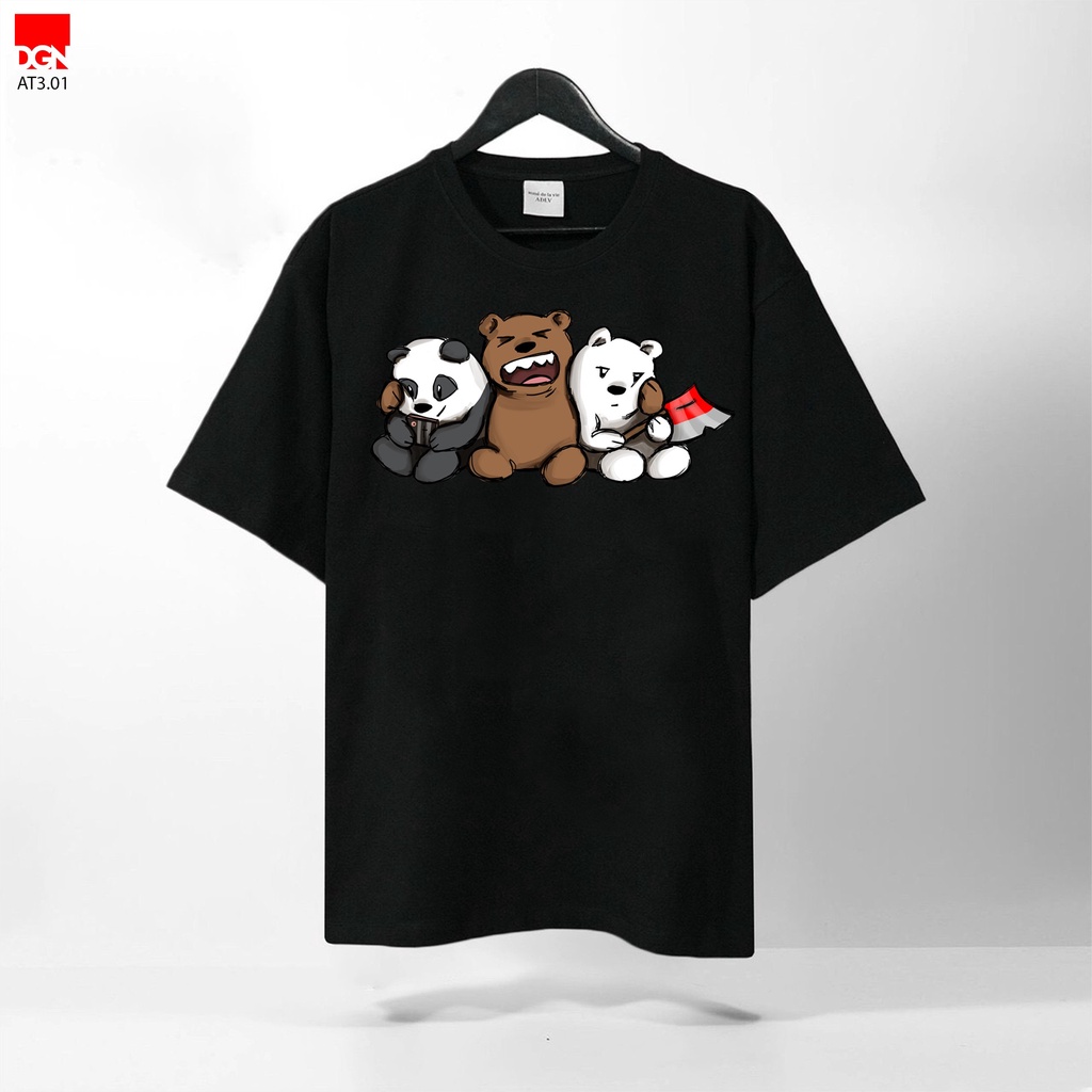 Áo thun đen gấu dễ thương  AT3.01