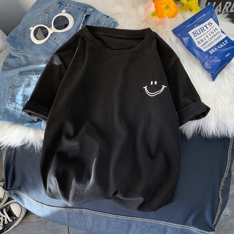 Áo thun SUXI tay ngắn cổ tròn thiết kế đơn giản xinh xắn cho nữ