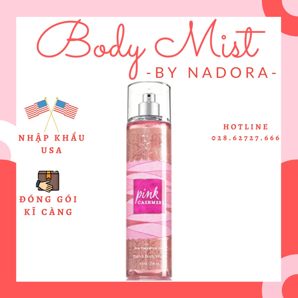 Xịt Thơm Toàn Thân Bath and Body Works - Pink Cashmere Body Mist (236ml)