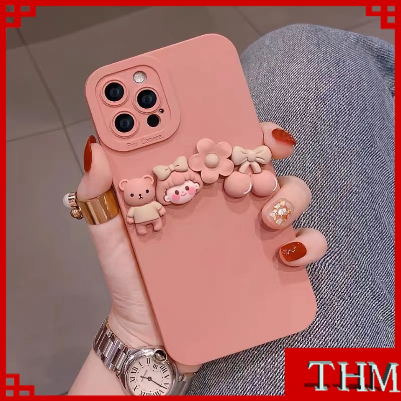 Ốp điện thoại màu hồng dễ thương thích hợp cho iPhone 6 6plus 6s 6splus 7 7plus 8 8plus xs xr xsmax 11 12 13promax plus