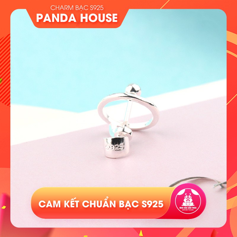 Charm bạc s925 làm mặt dây chuyền gắn hạt đá tròn hình chuông doremon 13.5*13mm - Panda House