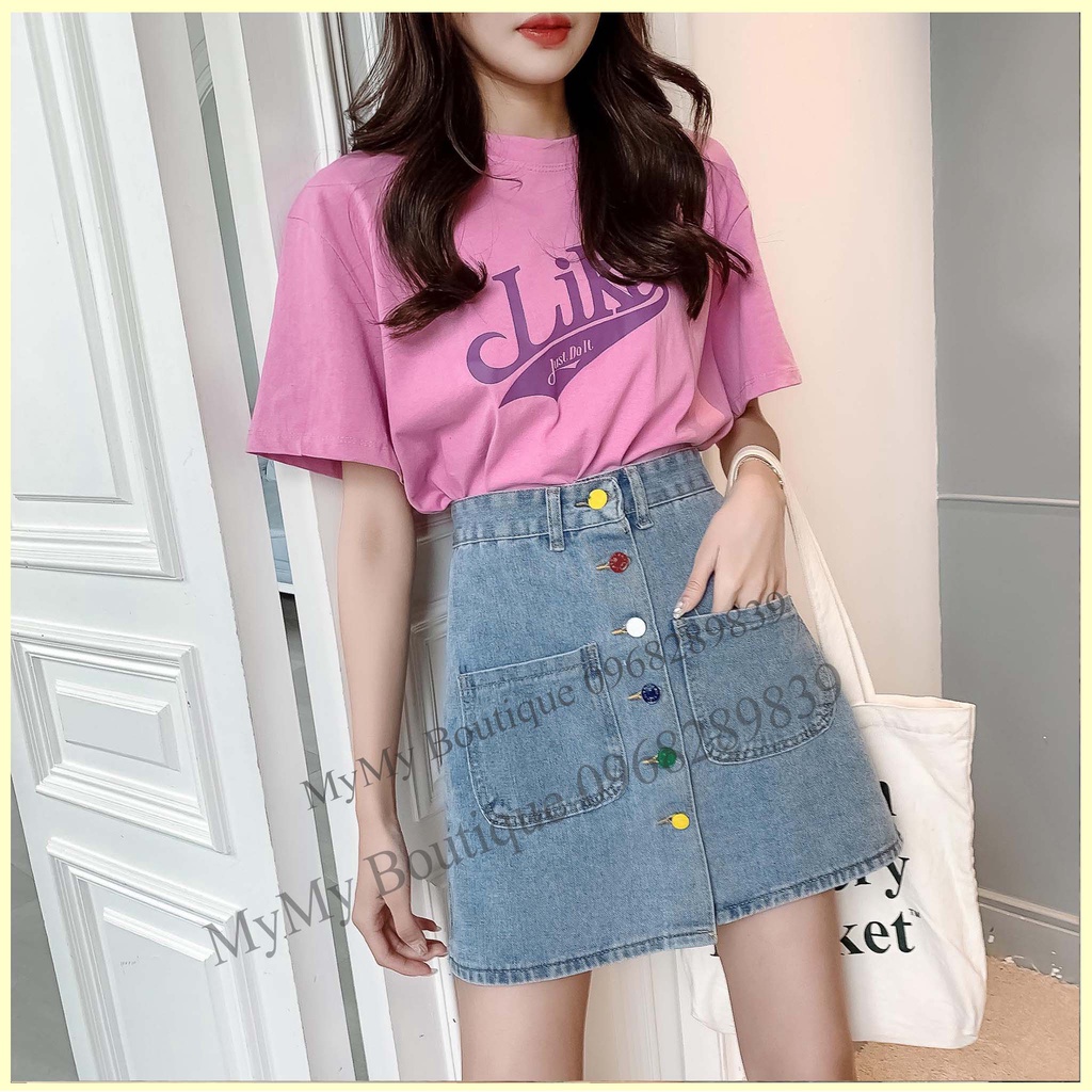 Chân Váy Jean Chữ A, Váy Jean Nữ, Chân Váy Bò Chữ A Nhiều Cúc Màu | BigBuy360 - bigbuy360.vn
