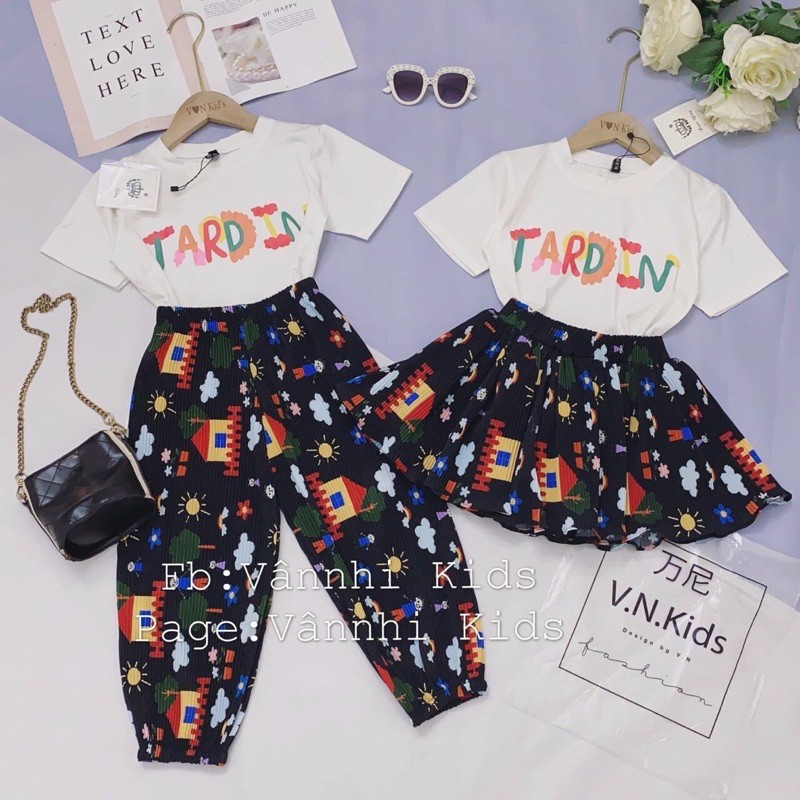 Set vân nhi áo kèm quần hoặc váy