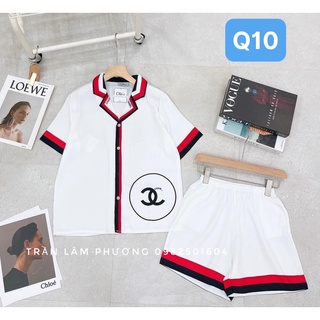 Bộ pijama cộc lụa mango chất mịn mát free size 40-65kg
