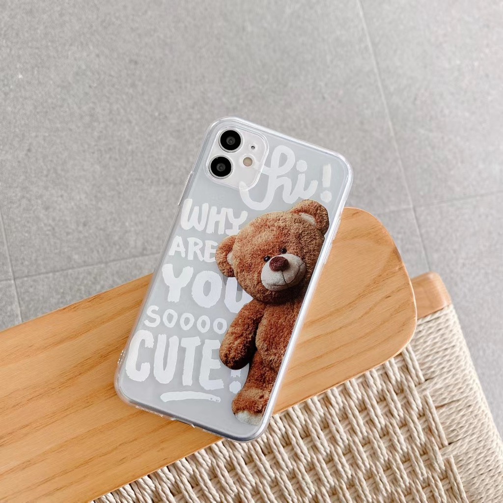 Ốp điện thoại hình gấu cho 7 8plus X Xr Xs Max 11 Pro Promax 12 mini 12 Pro Promax | BigBuy360 - bigbuy360.vn