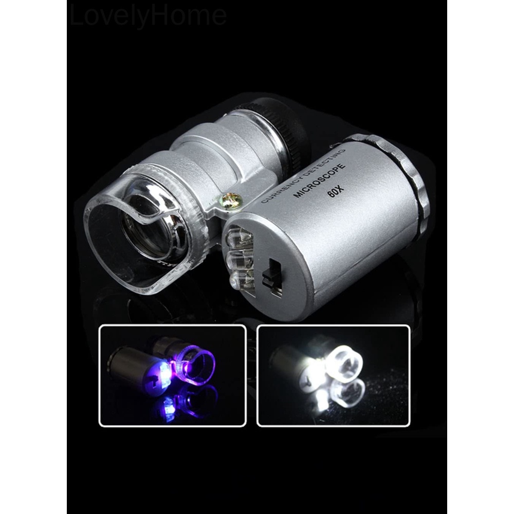 Kính lúp mini độ phóng đại 60X có đèn led tiện dụng
