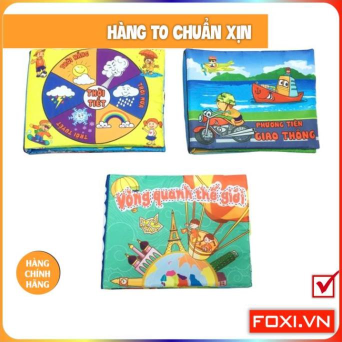 ComBo 3 Sách Vải Giáo dục mầm non-Chủ đề Giao thông-Thời tiết-Vòng quanh thế giới-nên mua