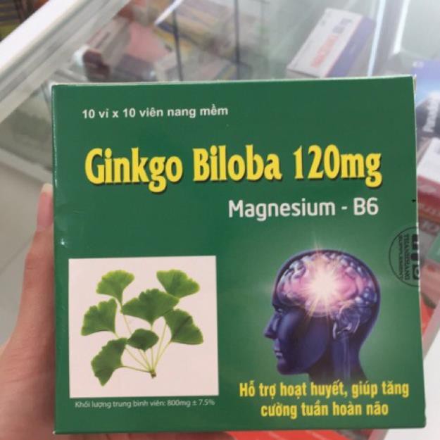 Ginkgo Biloba 120mg Bổ Sung Dưỡng Chất Cho Não Q10 100 viên