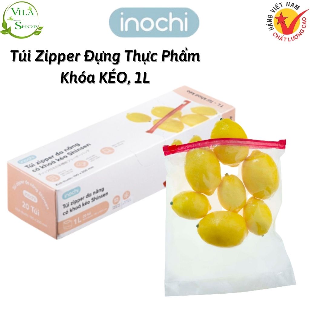 (Hộp 20) Túi Zipper Đa Năng Shinsen Inochi (KHÓA KÉO), Túi Đựng Thực Phẩm Tiêu Chuẩn Nhật, Tái Sử Dụng