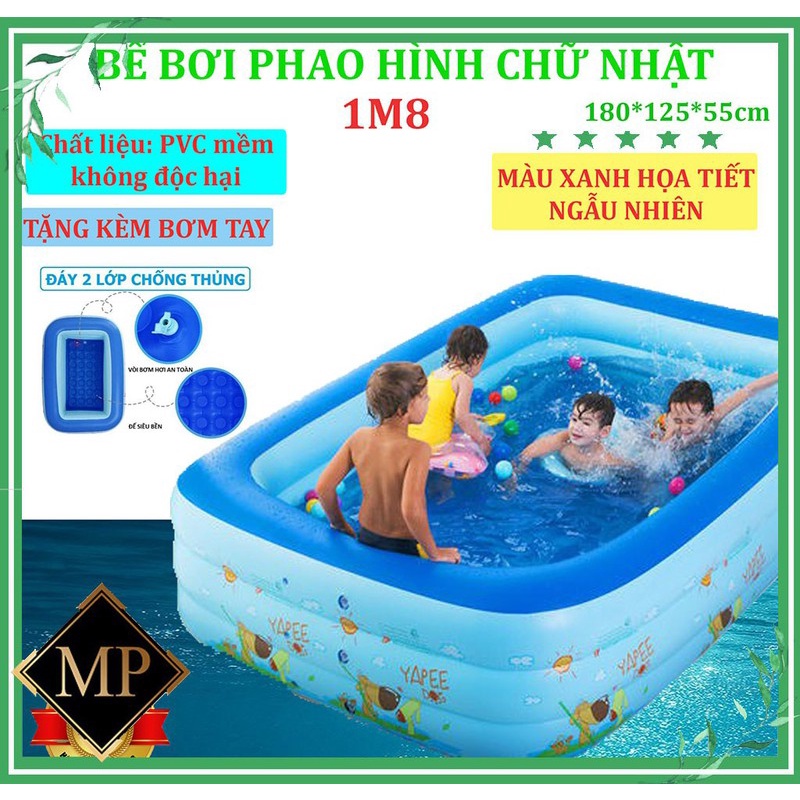 Bể bơi cho bé kiểu bơm hơi hồ bơi phao tắm trong nhà thành cao 3 tầng ❤️Đủ Cỡ❤️ chất liệu dày có Bảo hành