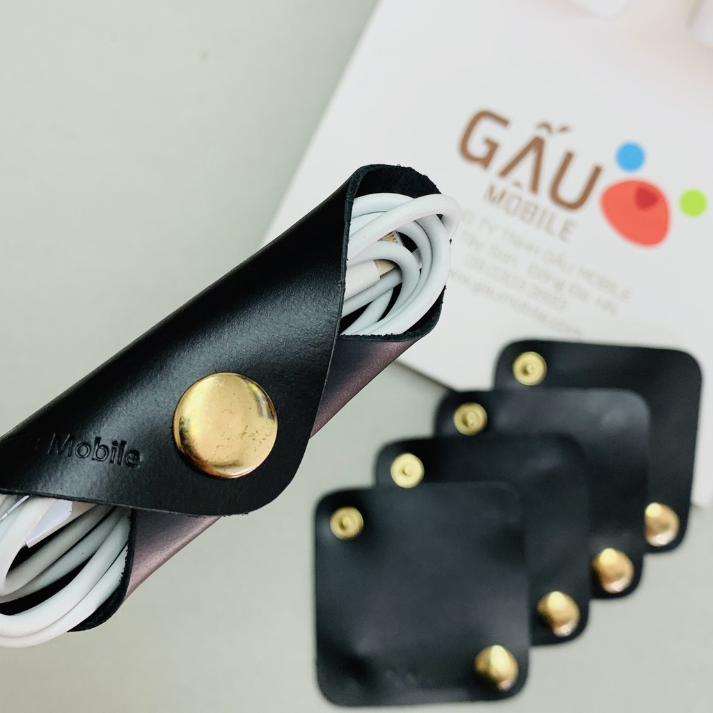 Bao da cuốn bảo vệ dây sạc