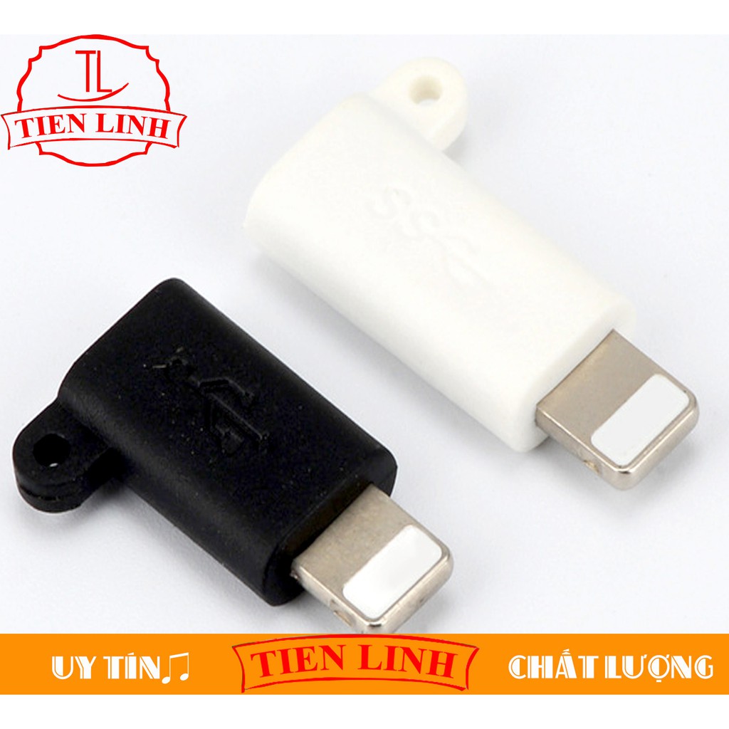 [Mã ELFLASH5 giảm 20K đơn 50K] Đầu chuyển đổi từ USB Type C sang Lightning (Đen - Móc chống rơi)