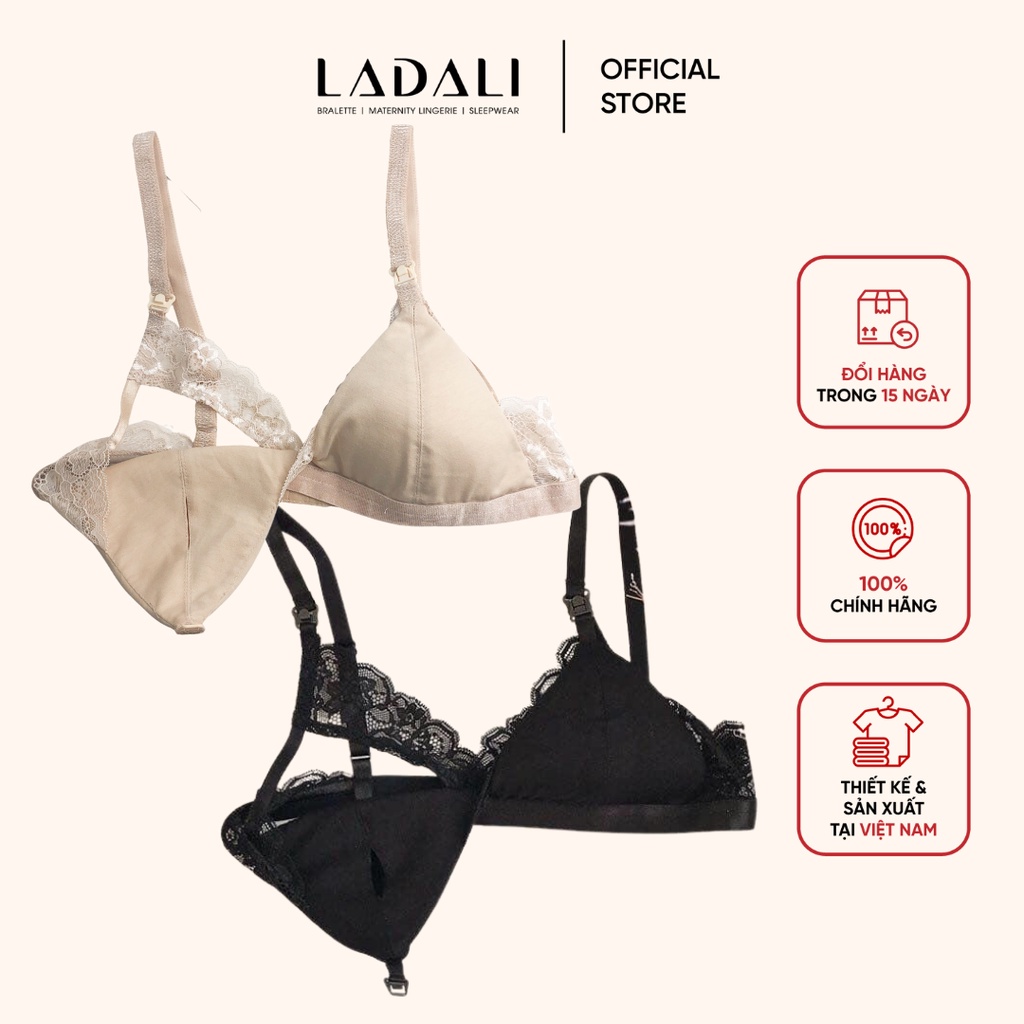 Combo 2 Áo, Quần Lót Bầu Sau Sinh Cotton Phối Ren Thấm Hút Mồ Hôi Tốt Hàng Chính Hãng Ladali