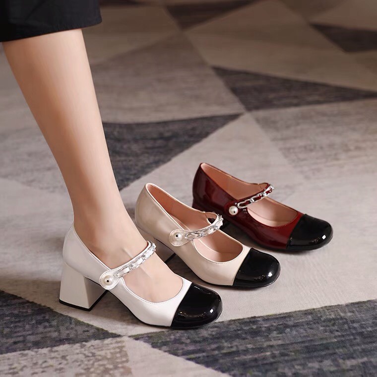 Giày Mary Janes Size 31 32 33 Phong Cách Retro Pháp Thời Trang Xuân Thu 2022