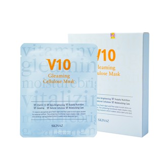 Hộp mặt nạ dưỡng da Hàn Quốc V10 Gleaming Cellulose Mask Skinaz