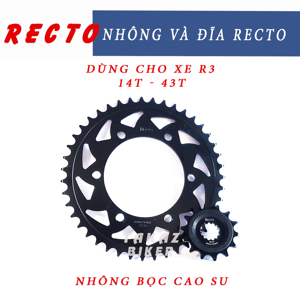 B4  Sên Nhông Đĩa Motor Recto và Sên Phốt 520RV ORing Vàng DID Dùng Cho Xe Yamaha R3