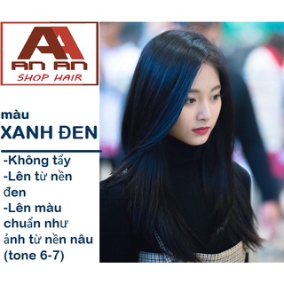 Thuốc nhuộm tóc màu XANH ĐEN THAN, XANH DƯƠNG ĐEN không tẩy