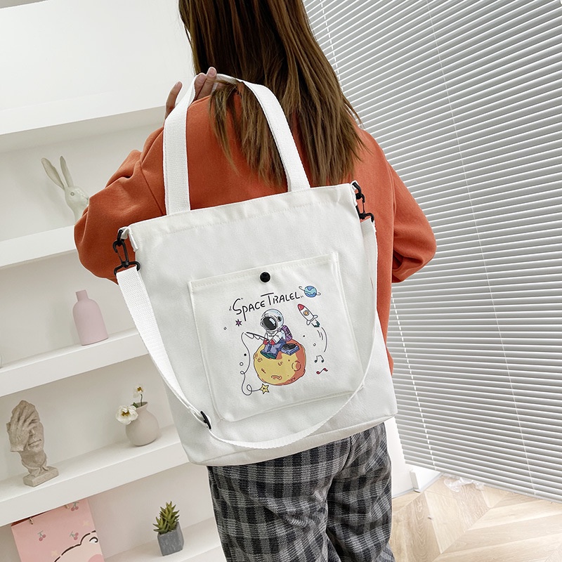 Túi Vải Canvas Cầm Tay Đựng Sách Vở Cho Học Sinh Tiểu Học