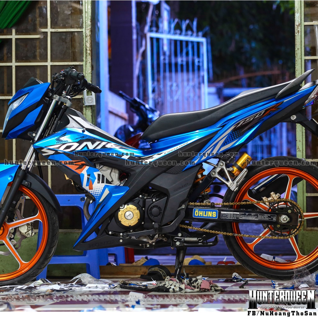 Tem rời cao cấp dán Sonic xanh. Tem 2017 chất liệu Candy ánh kim độc đáo. Decal for motorbike