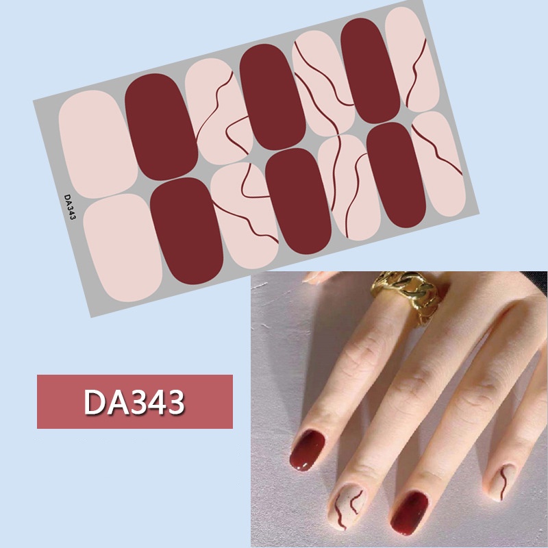 Bộ 14 miếng dán móng tay nhãn dán 3D thời trang DA341-360