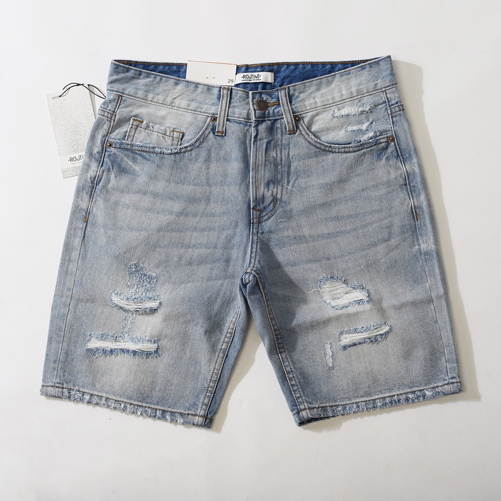 Quần short jean nam rách Routine mới 2019
