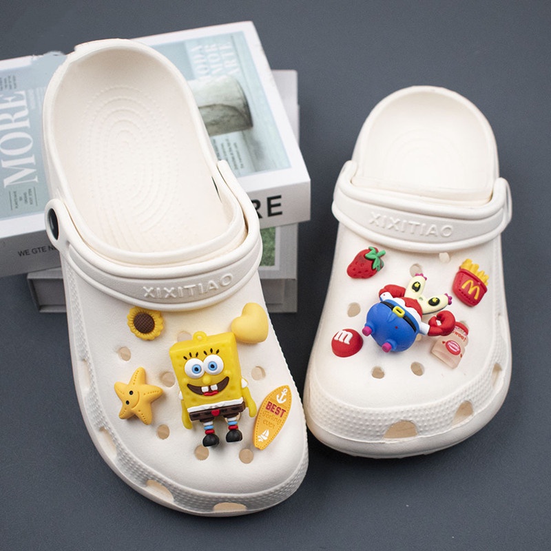 Bộ Phụ Kiện Nút Giày Ba Chiều Hình SpongeBob Squarepants Patrick Star Cho Búp Bê Charms