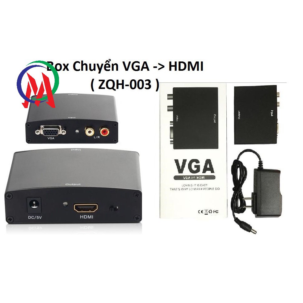 [Mua lẻ giá sỉ] Box chuyển VGA - HDMI ZQH-003