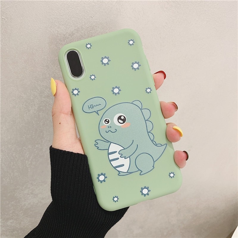 Ốp iphone hình khủng long dễ thương cho IPHONE 6/6S 6/6S PLUS 7/8 7/8 PLUS X XS XR XS MAX