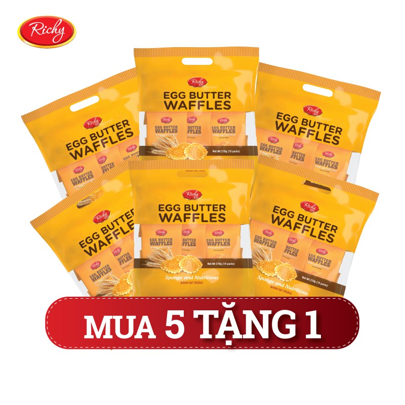 [Mã BMLT35 giảm đến 35K đơn 99K] Bánh bơ trứng giòn Richy túi 270g