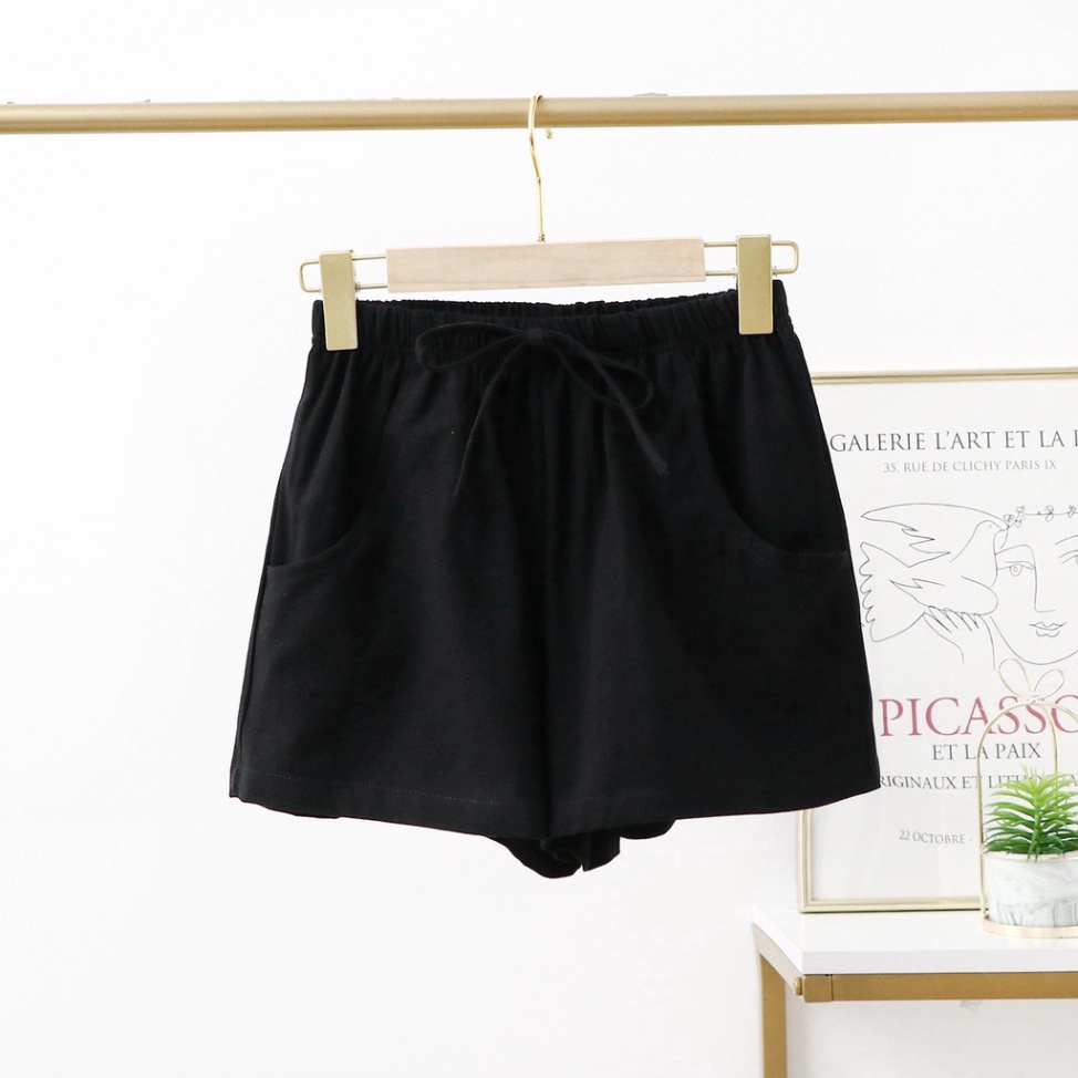 Quần short nữ ulzzang đũi ống rộng cạp cao đẹp lưng cao JANISA QS04 | BigBuy360 - bigbuy360.vn
