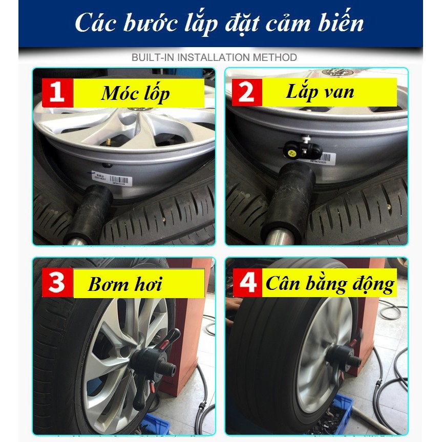 CẢM BIẾN ÁP SUẤT LỐP TPMS VAN TRONG, ĐO ÁP SUẤT, NHIỆT ĐỘ LỐP XE CAO CẤP [CB02] - BH 6 THÁNG