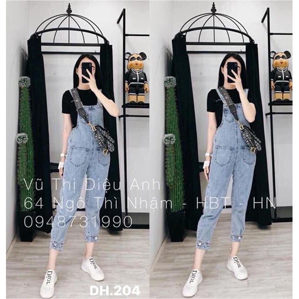 Quần yếm khuy gấu