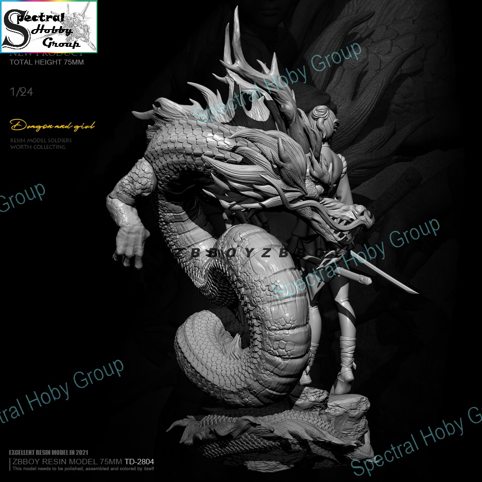 Mô hình nhựa Resin 75mm Dragon Girl TD2804