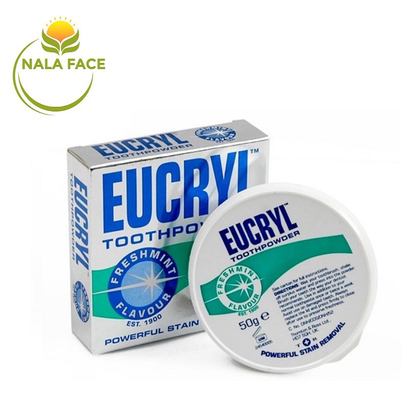 Bột tẩy trắng răng hương bạc hà Eucryl Toothpowder Powerful Stain Removal 50g